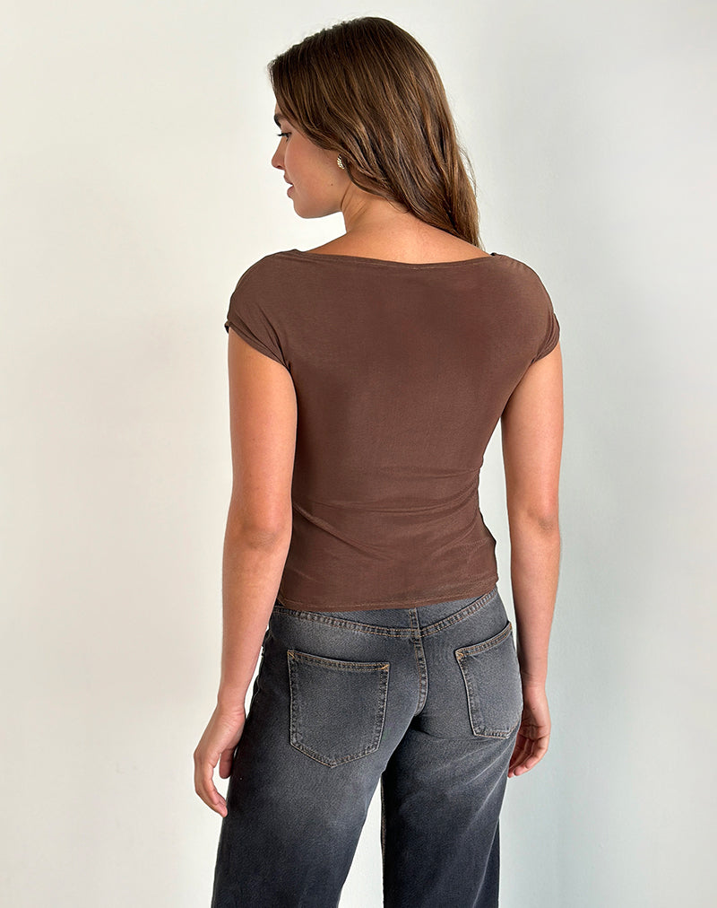 Image de Nova Top in Mono Flower Flock Brown