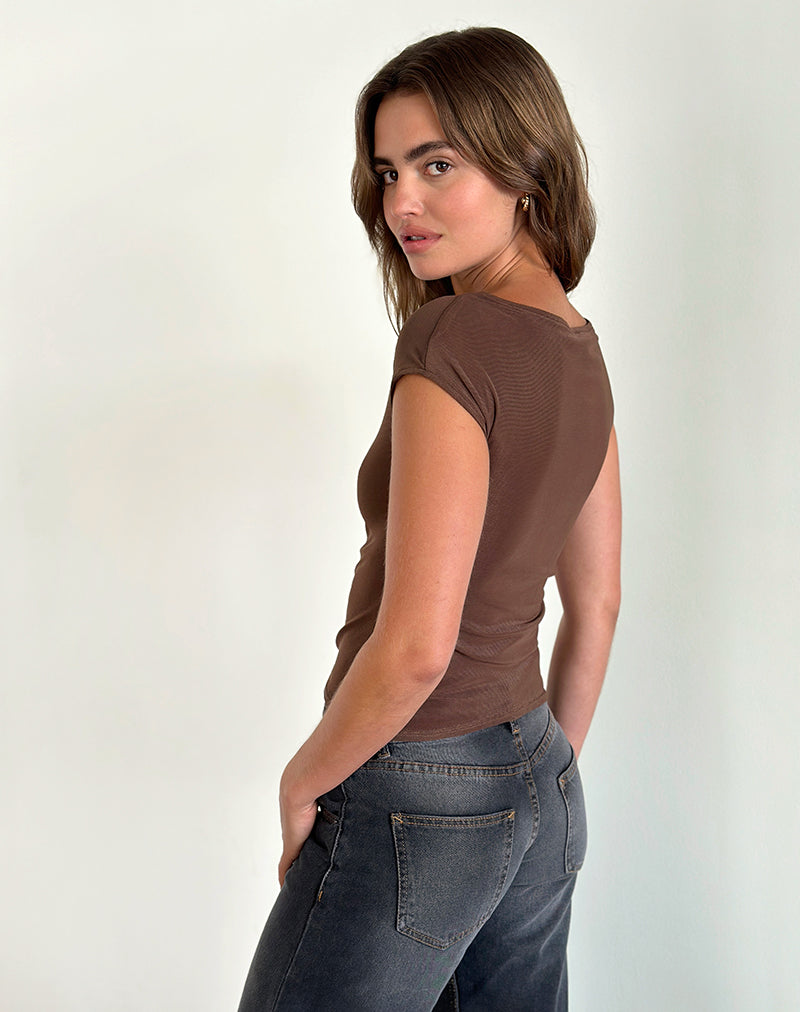 Image de Nova Top in Mono Flower Flock Brown