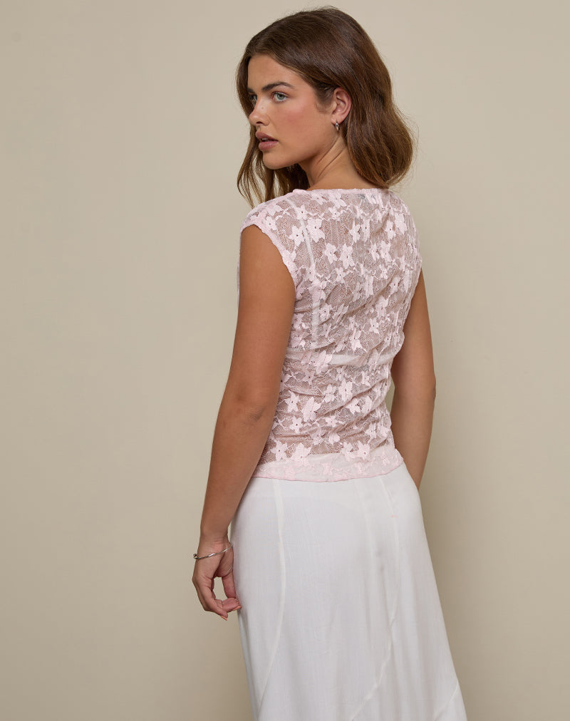Image de Nova Unlined Top in Pink Plisse Lace