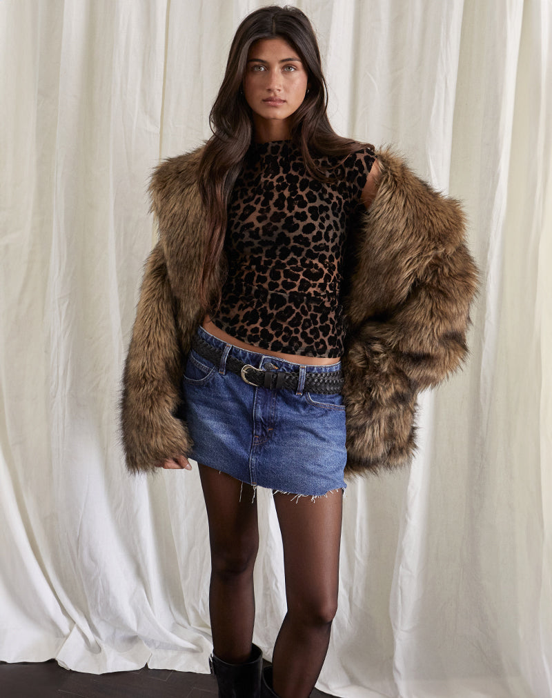 Image de Nova Top in Flock Mesh Rar Leopard