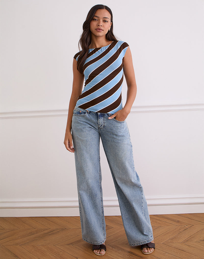 Image de Nova Top in Retro Stripe Blue