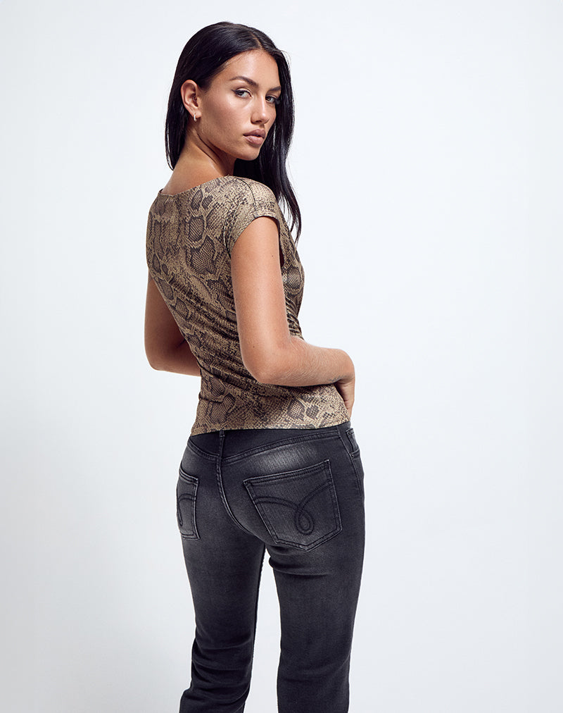 Image de Nova Top in Brown Snake Print