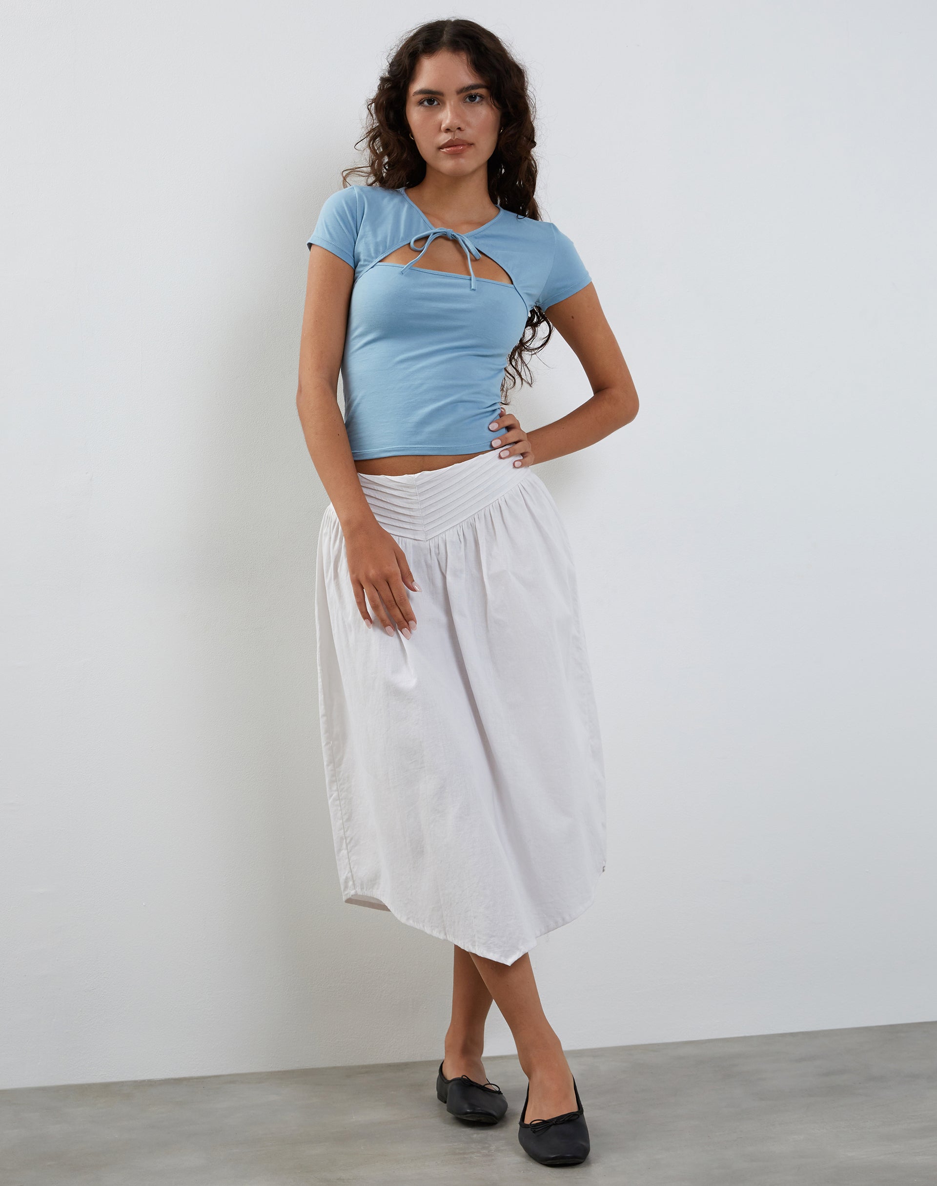 Image de Novalie Tie Front Top in Artic Ice Lycra