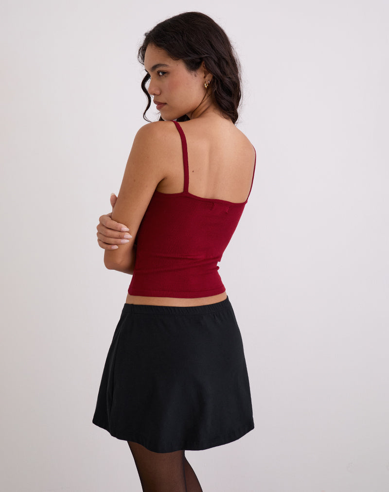 Image de Ziva Knit Cami Vest Top in Burgundy