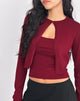 Image de Nuha Cardigan court en bourgogne