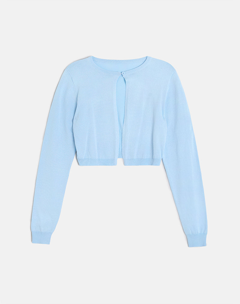 Image de Nuha Cardigan croisé côtelé en bleu