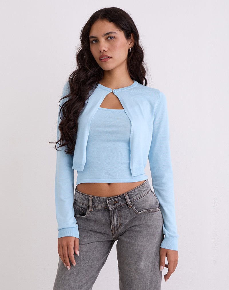 Image de Ziva Knit Cami Vest Top in Blue