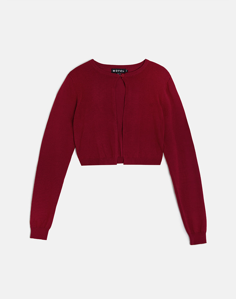 Image de Nuha Cardigan court en bourgogne