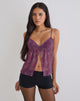 Image du haut papillon Nukara en violet paisley royal