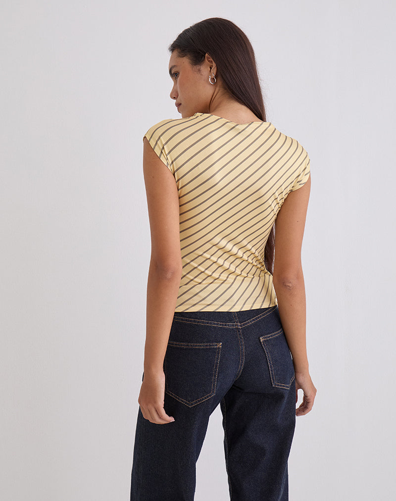 Image de Nova Slinky Top in Yellow Diagonal Stripe