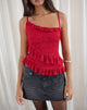 Image de Octavia Asymmetric Cami Top in Lace Red