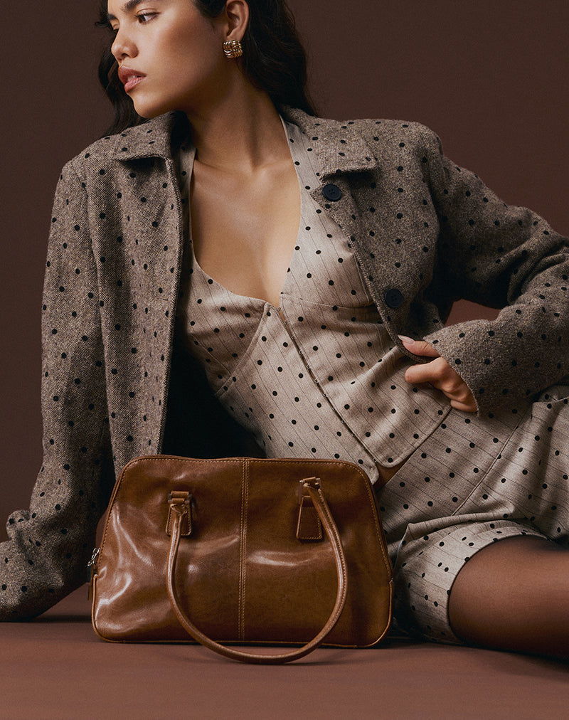 Manteau long Lirena en Polka Brown