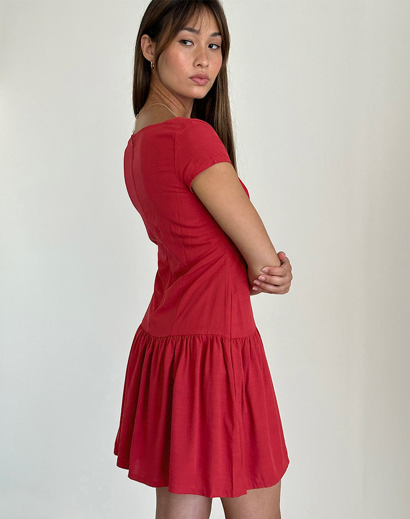 Image de la mini robe Ohayo en rouge adrénaline