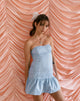 Image de la mini robe Okapi en bleu poudré