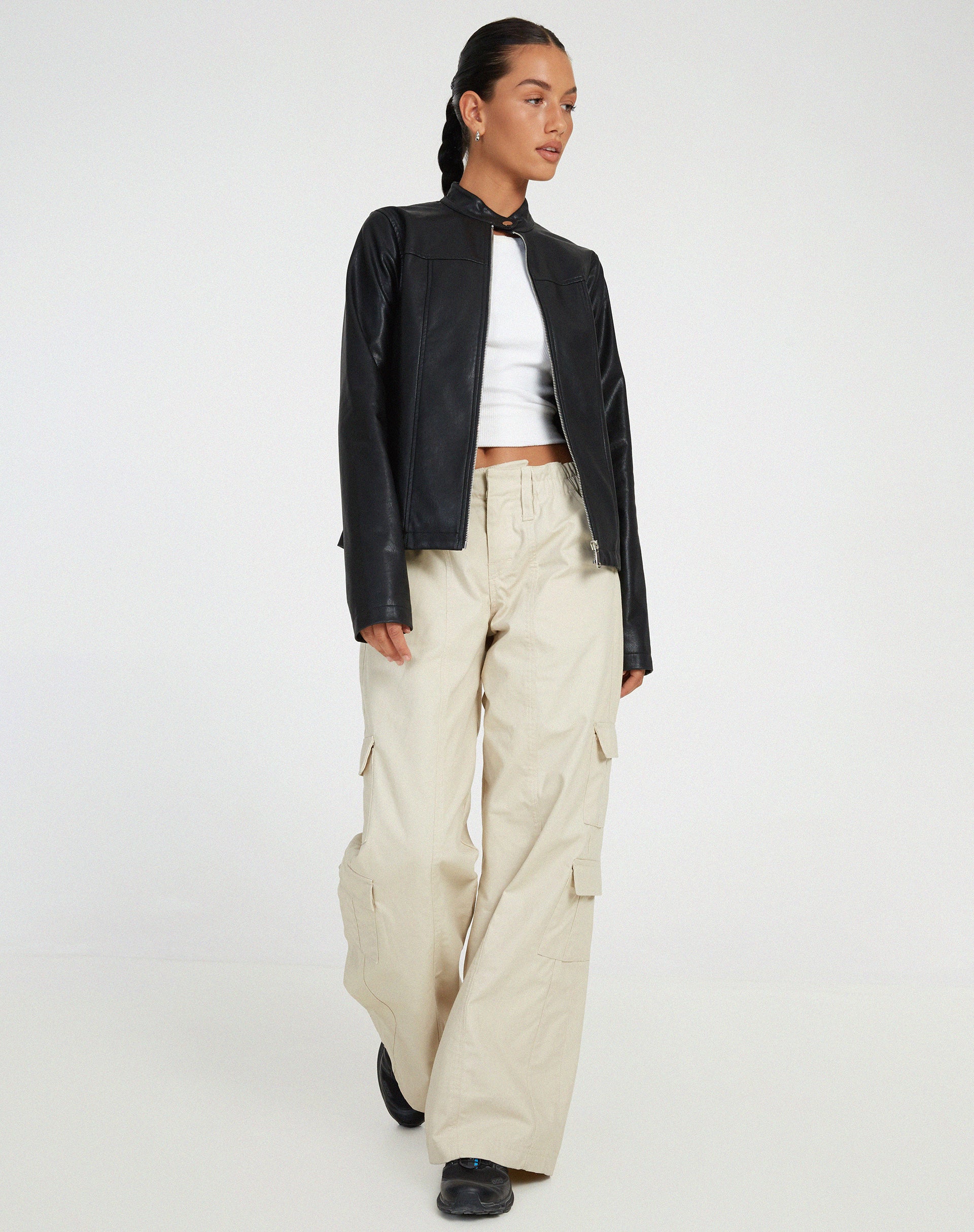 Image de la veste Olivia en PU noir