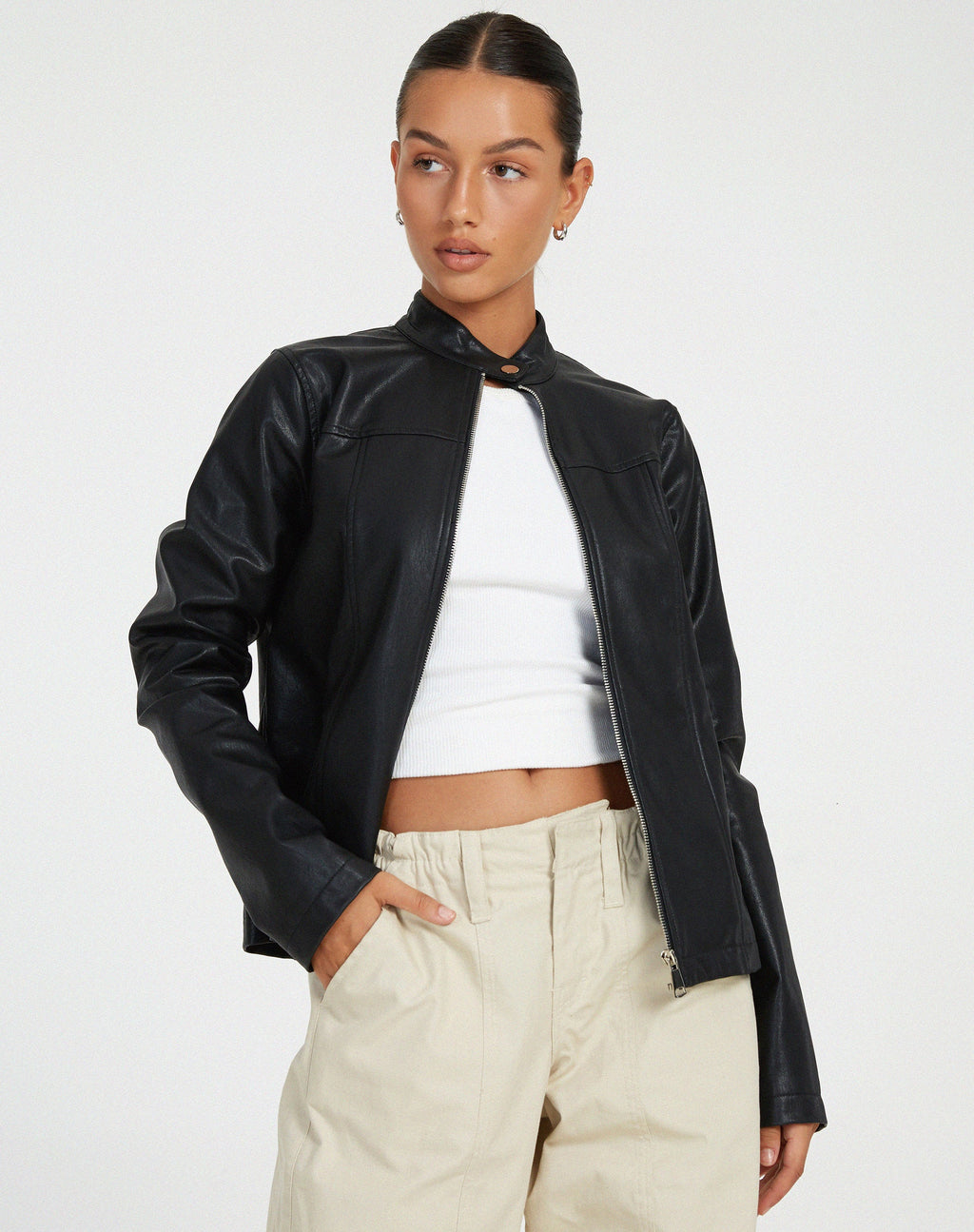 Veste Olivia en PU noir