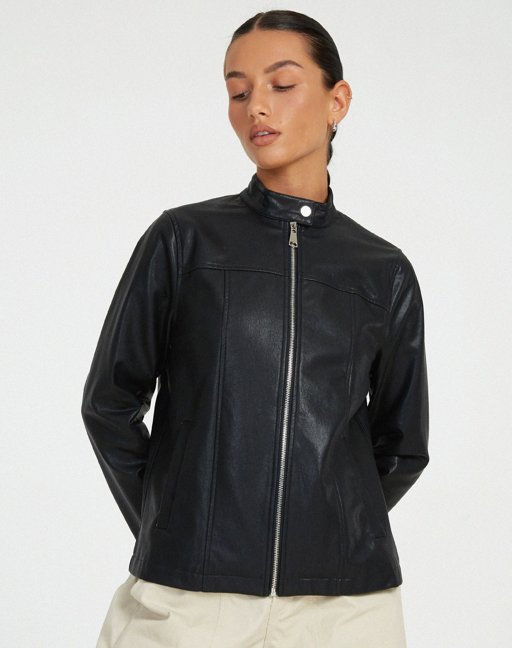 Veste Olivia en PU noir