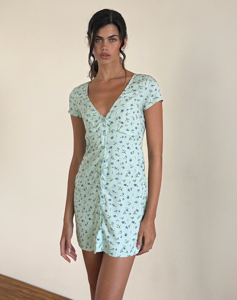 image de Omoni Dress In Pretty Petal Green