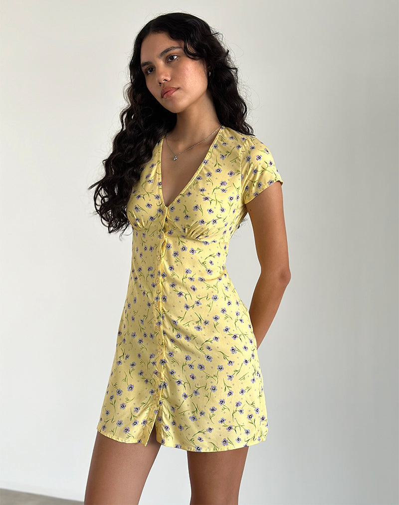 Mini robe Omoni, coloris Wild Flower Lemon Drop