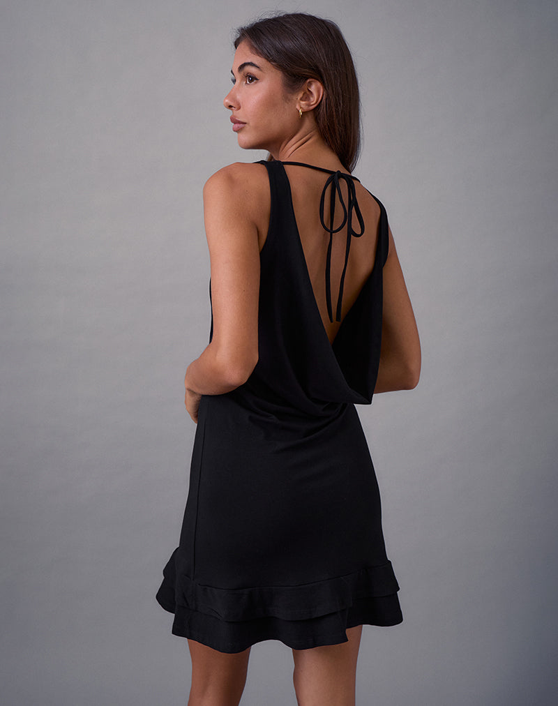 Image de Opaline Mini robe dos nu en noir