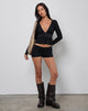Image de l'Ophay Top en jersey noir avec clous
