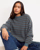 Image of Orvala Knit Jumper in Slate and Brown Stripe (Pull en tricot à rayures ardoise et marron)