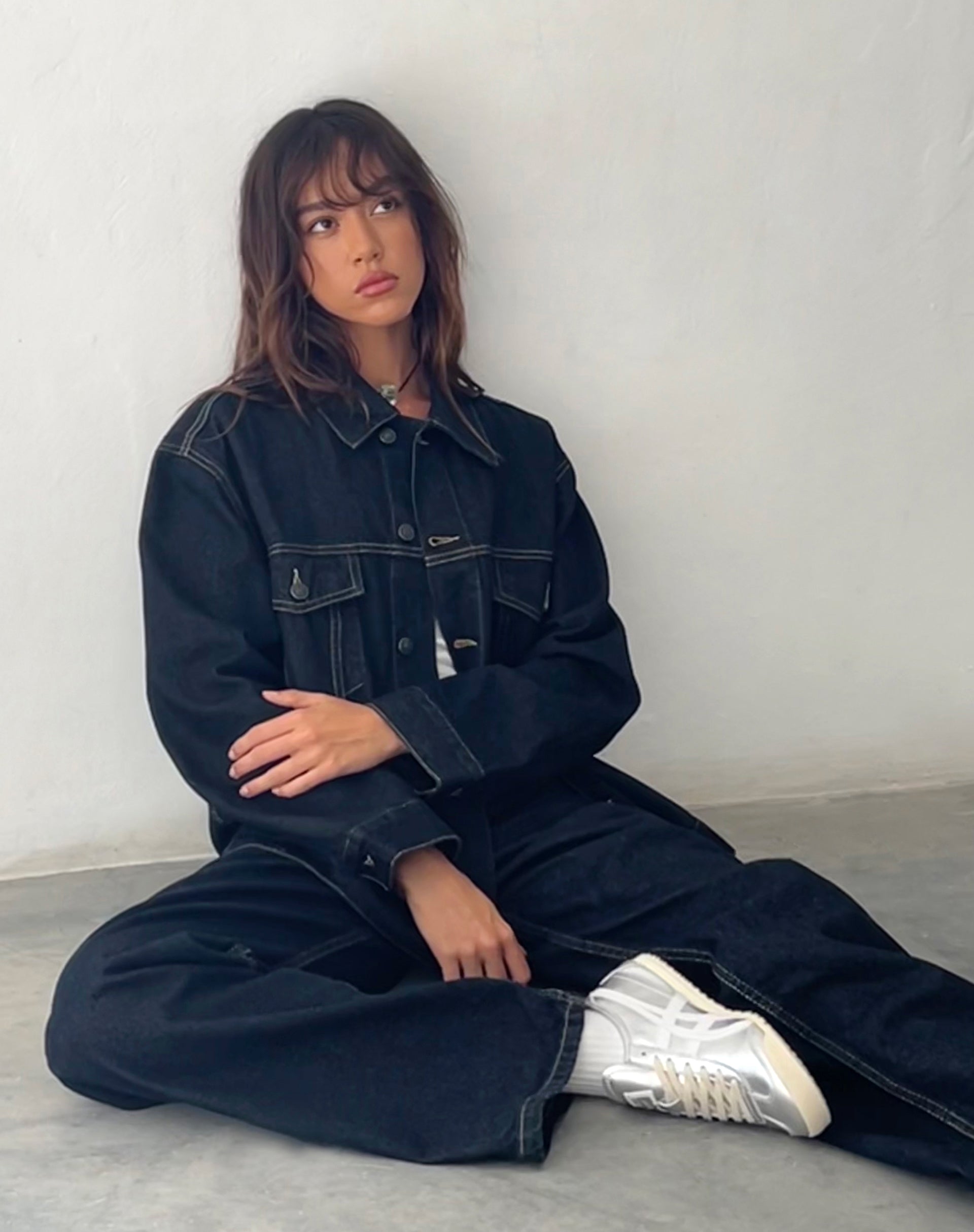 image de Veste en jean surdimensionnée en indigo