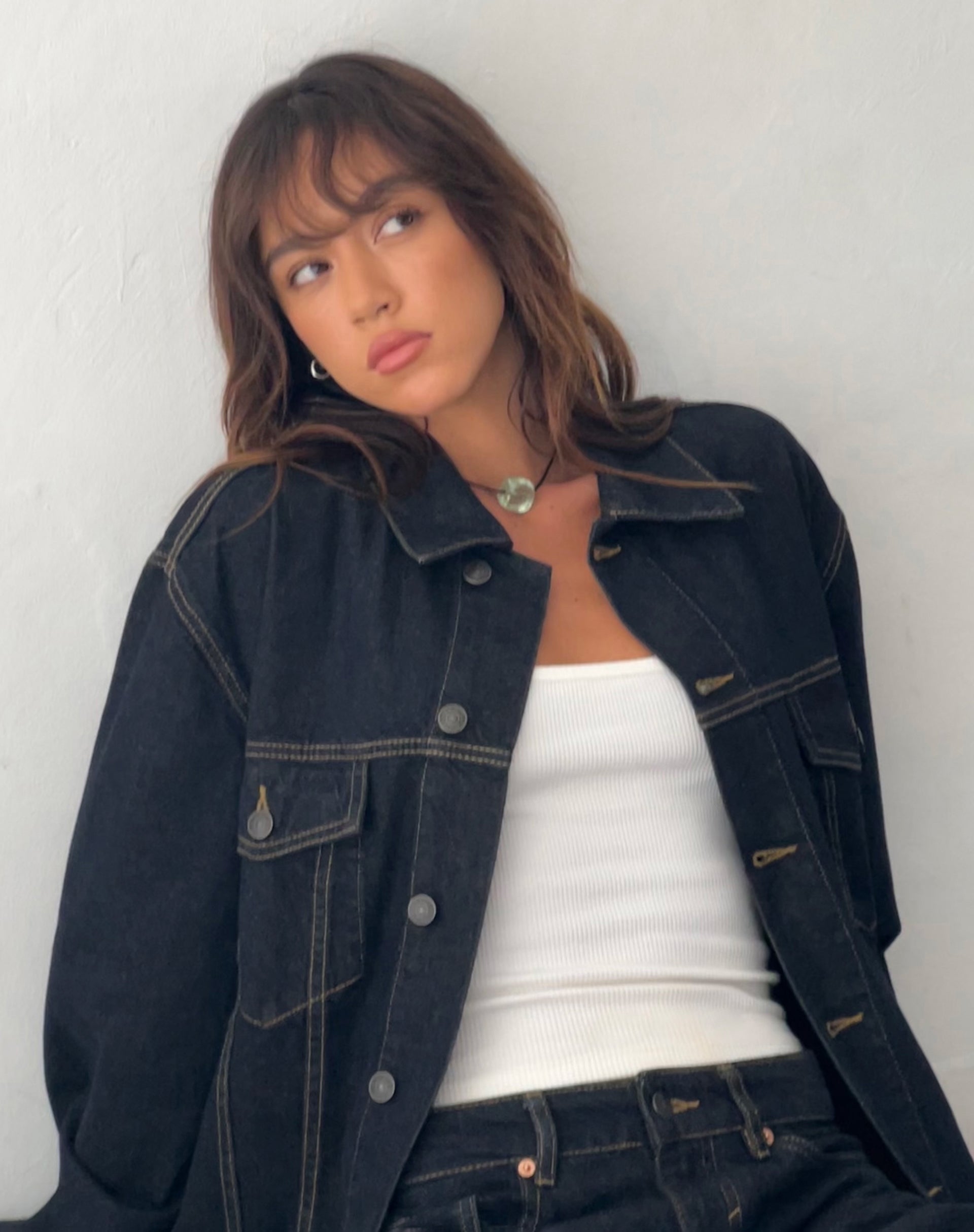 image de Veste en jean surdimensionnée en indigo