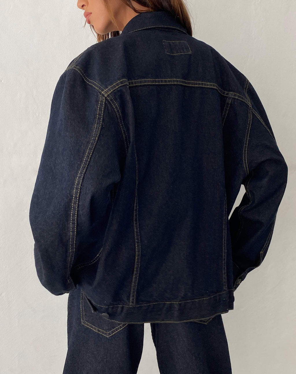 Veste en jean surdimensionnée en indigo