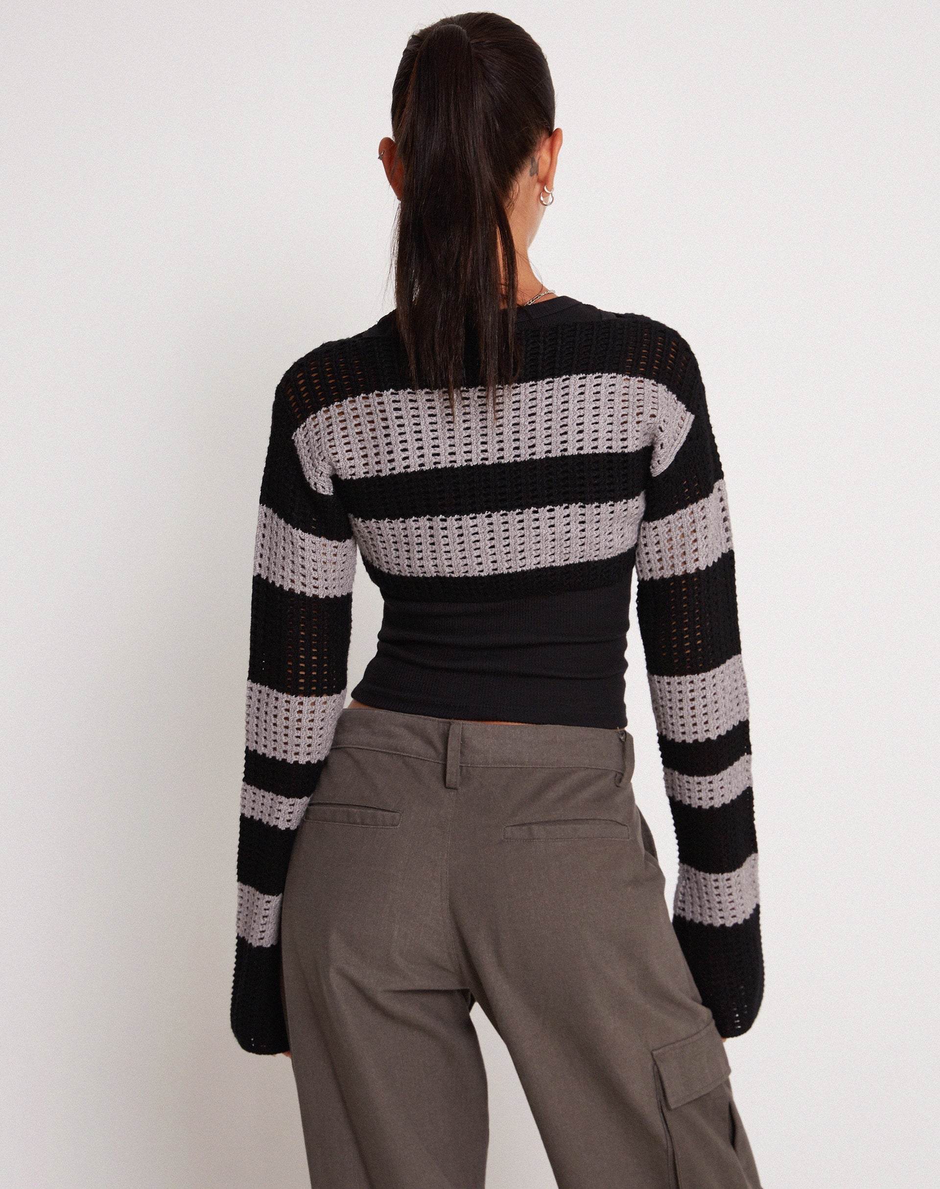 Image de Ozzy Bolero Top in Black Grey
