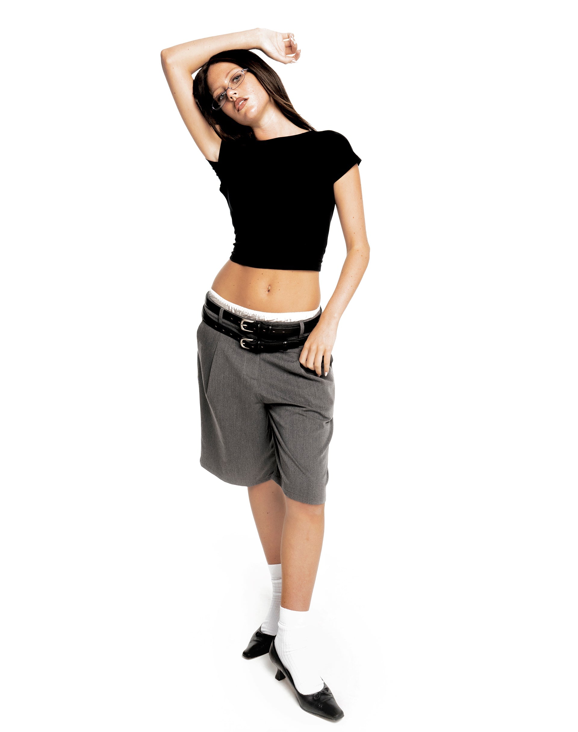 Image de Setya Long Line Tailored Shorts in Charcoal