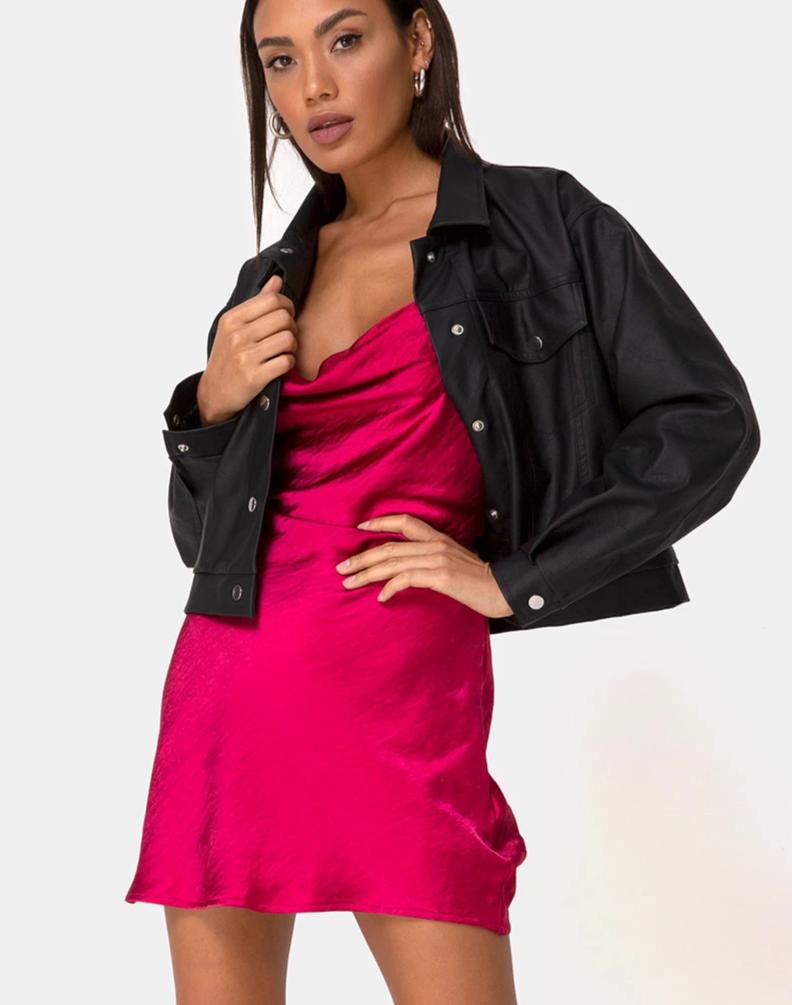 Robe Paiva en satin cerise