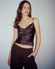 Image de Paiva Cowl Neck Top in Satin Black