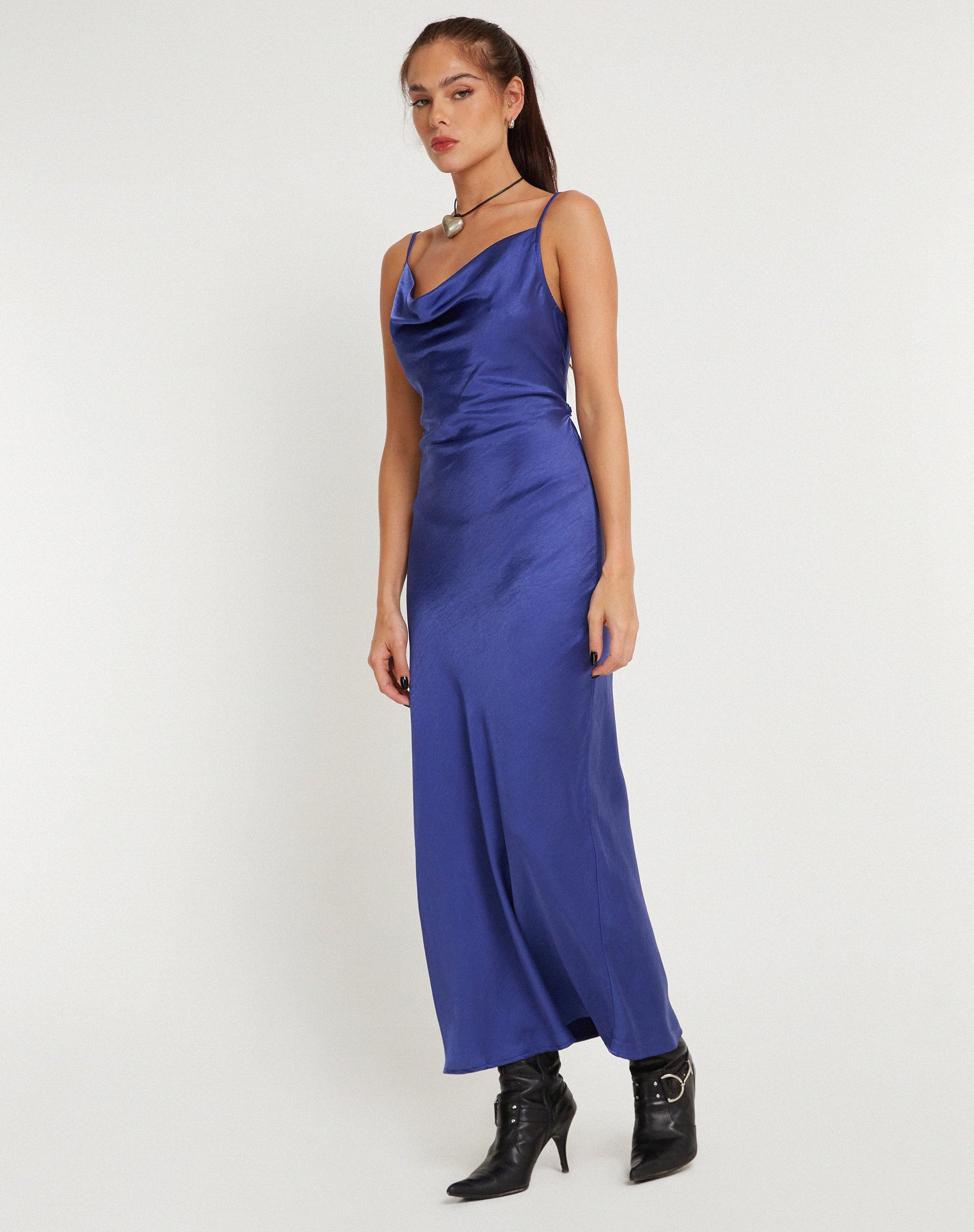 Image de Palasha Midi Dress in Satin Spectrum Blue