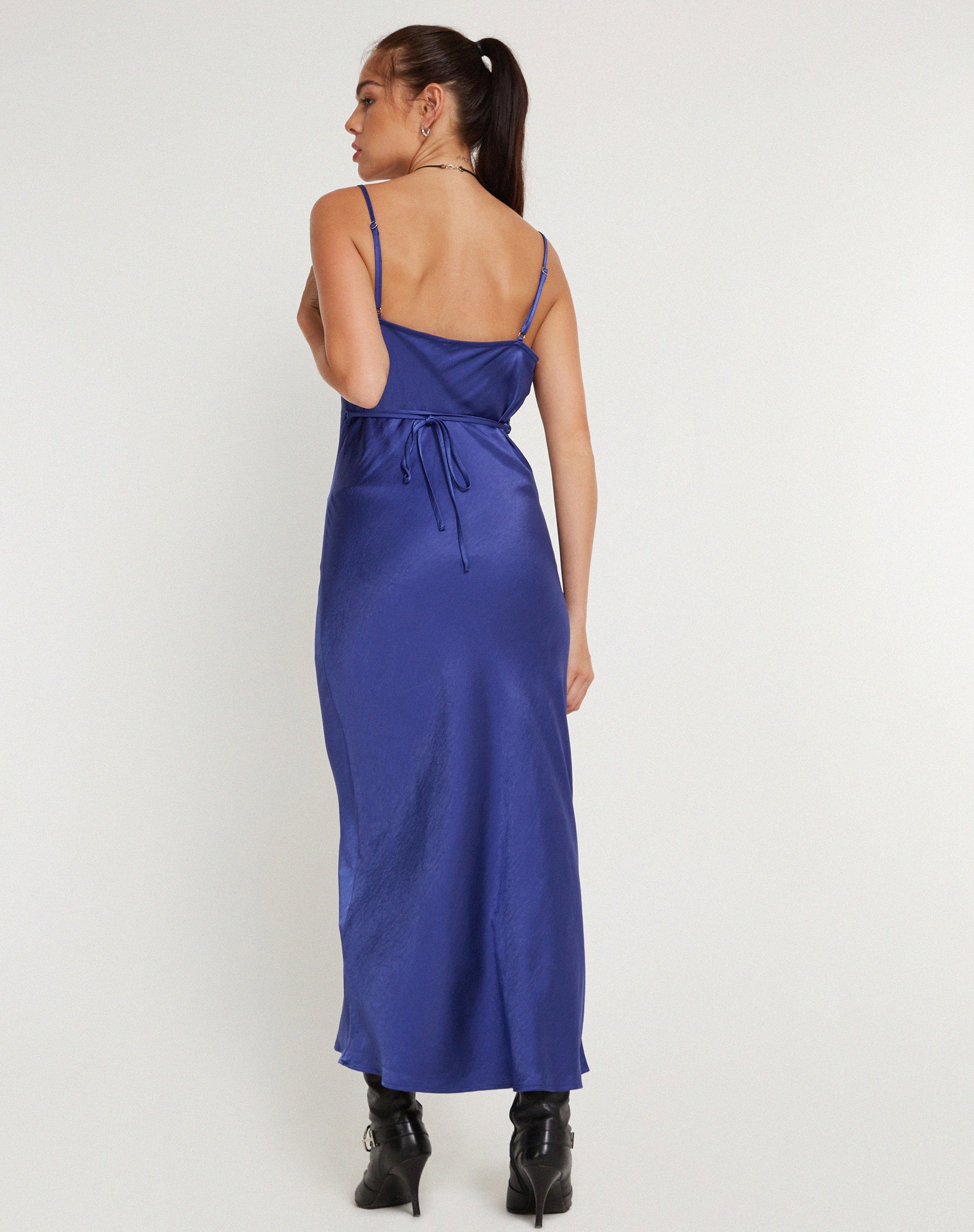 Image de Palasha Midi Dress in Satin Spectrum Blue