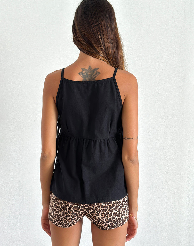 Image de Palsi Tie Side Sleeveless Top in Black