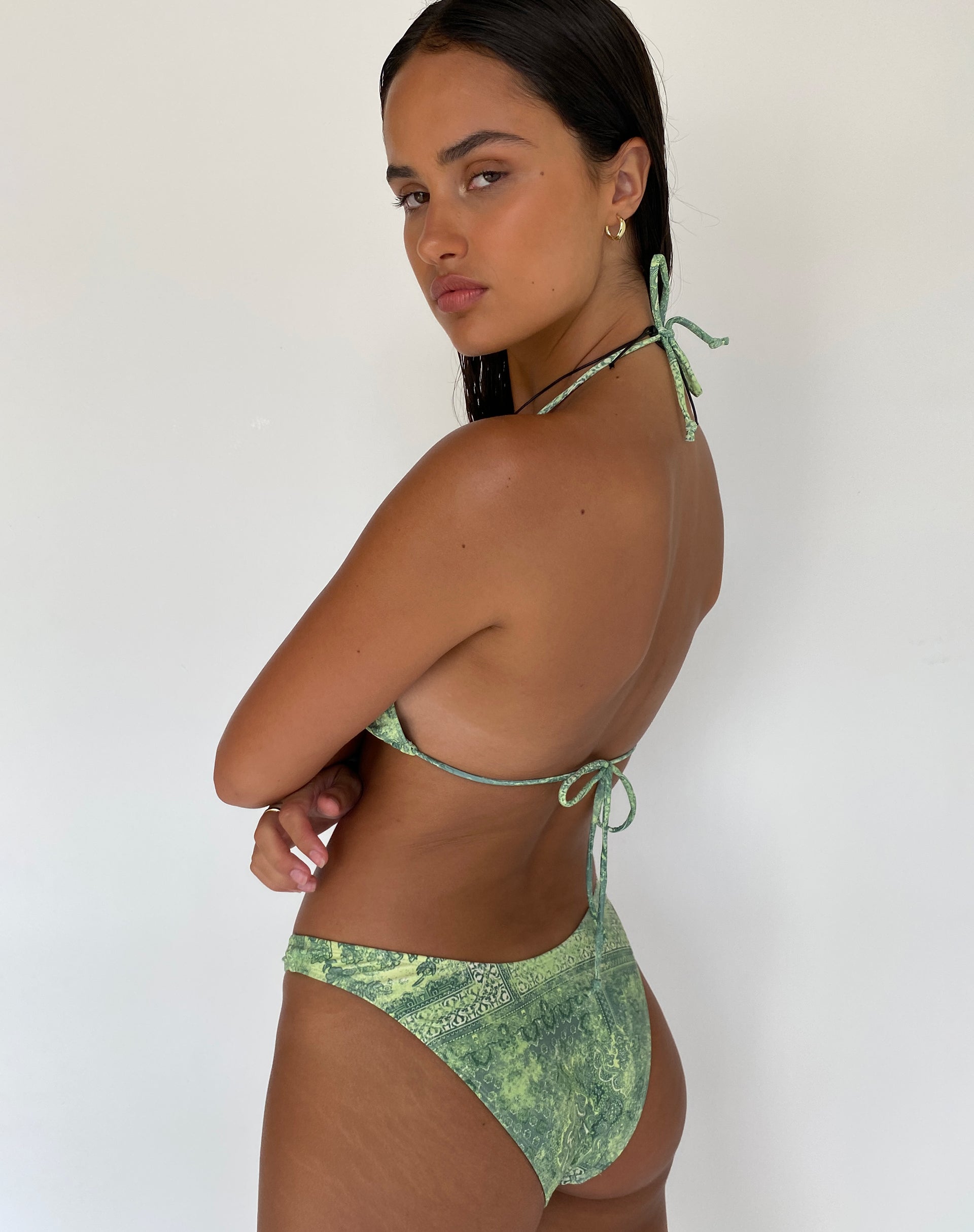 Image de Pami Bikini Top in Abstract Paisley Green