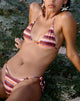 Image de Lentra Bas de bikini avec perles à rayures horizontales mixtes