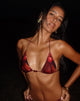 Image de Pami Bikini Top in Hibiscus Red with Beads