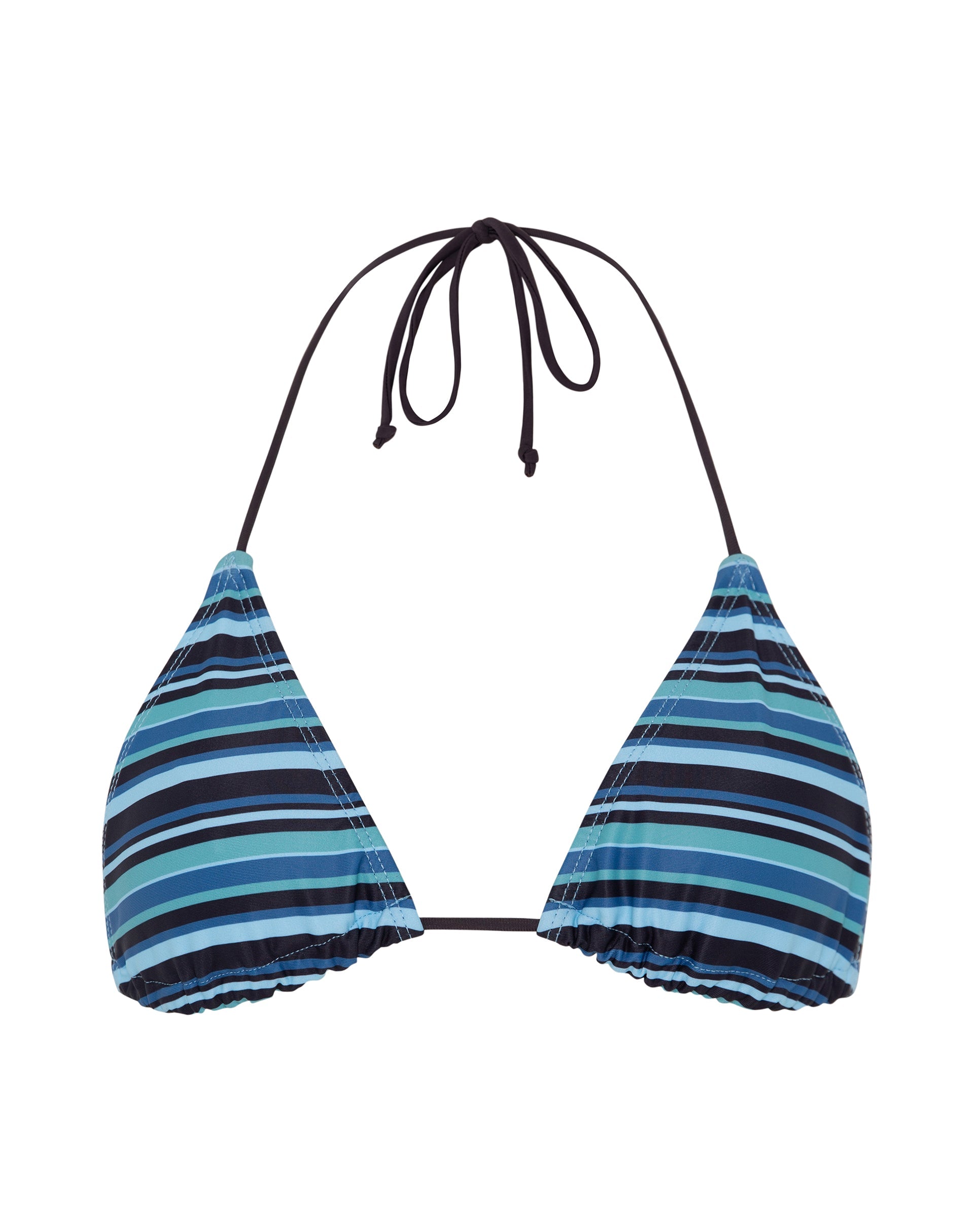 Image de Pami Bikini Top in Stripe Blue with Brown Tie