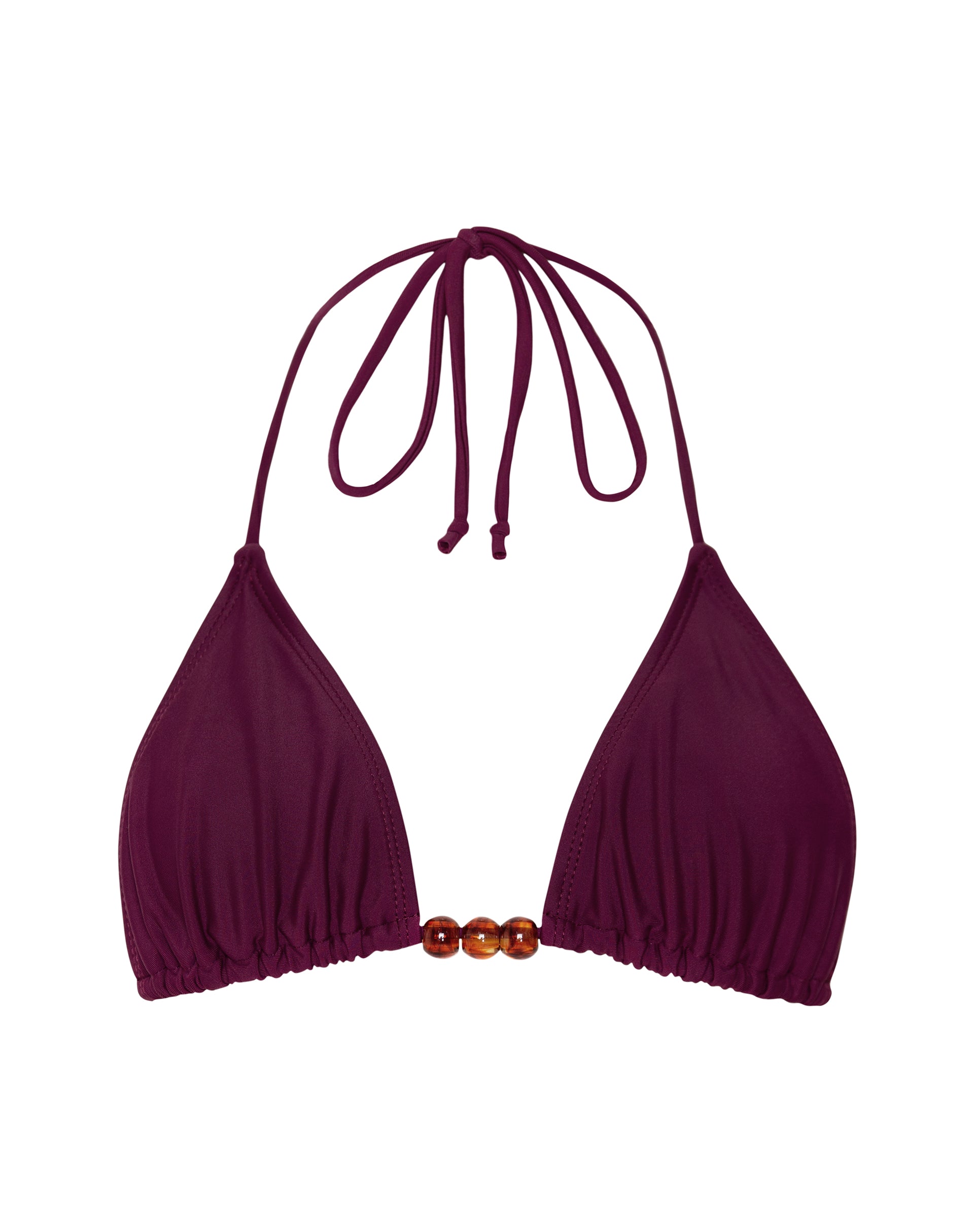 Image de Pami Beaded Bikini Top in Burgundy