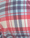 Tartan rose pastel avec bordure picot