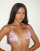 Image de Pami Bikini Top in Pastel Pink Tartan with Picot Trim