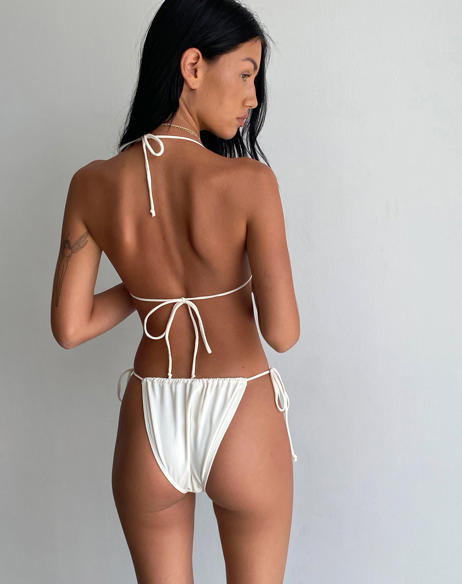 Image de Pami Bikini Top in Ivory with Black Bow