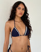 Image de Pami Broderie Trim Bikini Top in Midnight Blue