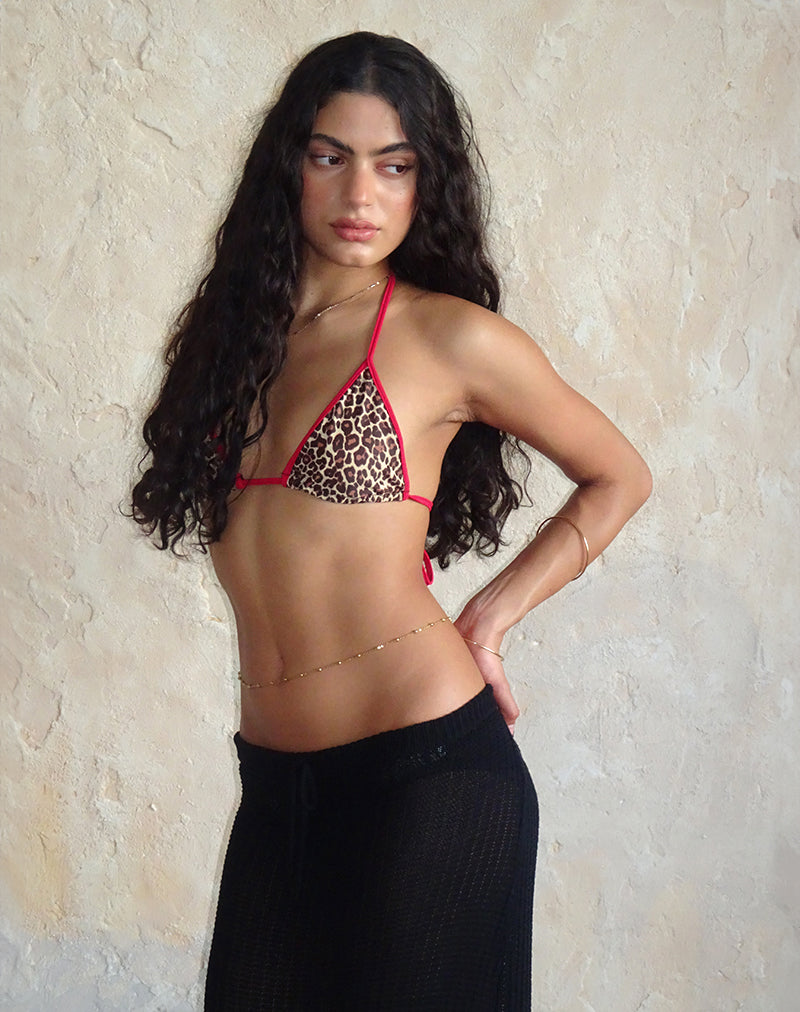 Image de Pami Bikini Top in Rar Leopard with Contrast Ties