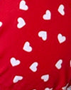  Rouge avec des cœurs blancs