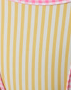 Rayure jaune avec reliure vichy rose
