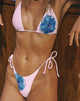 Image de Lentra Bas de bikini en rose et bleu Fleur d'aquarelle