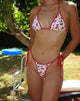 Image of Lentra Bikini Bottom in Cherries with Contrast Binding (Bas de bikini en cerises avec bordures contrastées)